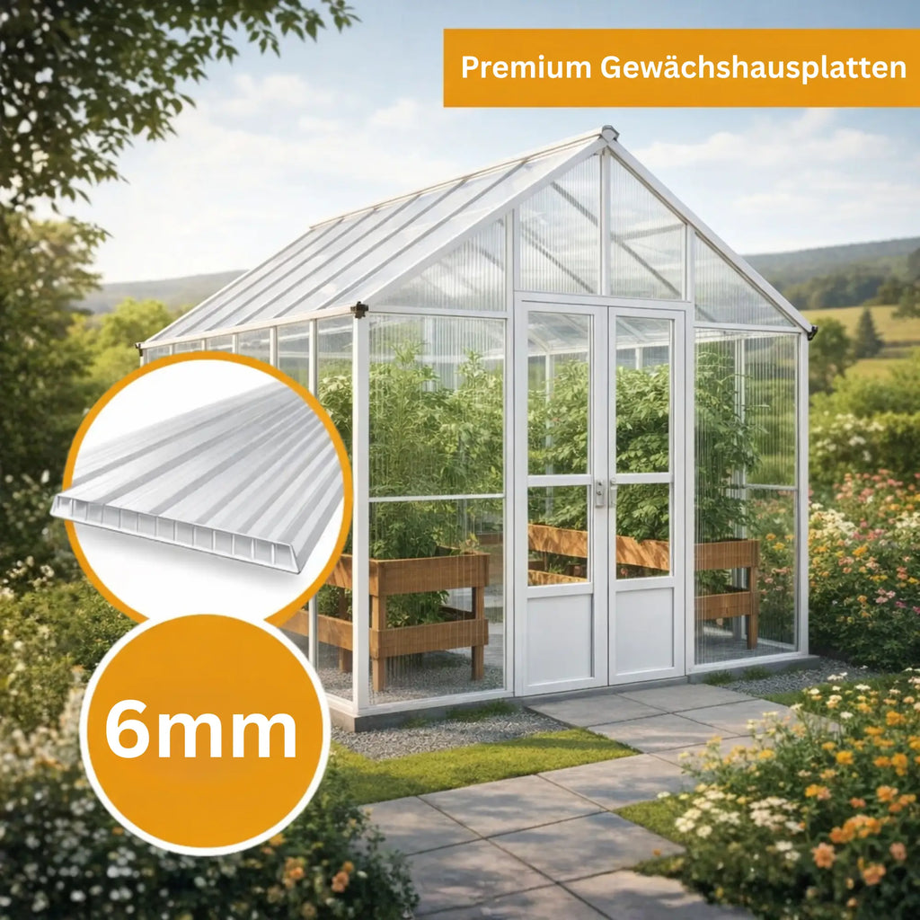 Hohlkammerplatten 6mm - Gewächshaus Stegplatten - Gewächshausmarkt